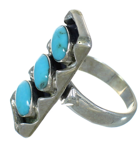 Turquoise Sterling Silver Jewelry Southwestern Ring Size 6-1/4 AX89284